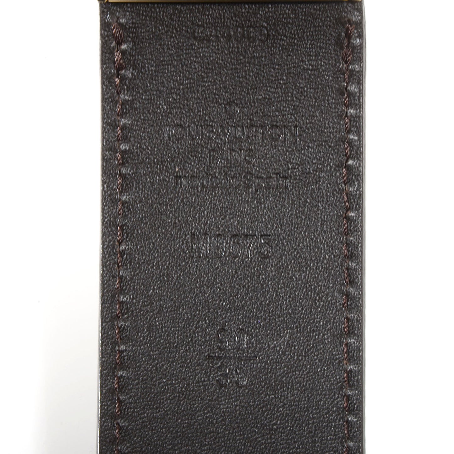 Damier Glazed Calfskin Boston Reversible Belt 90 36 Moka