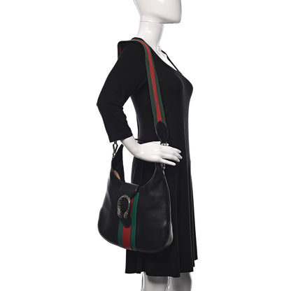 Gucci Calfskin Web Stripe Small Dionysus Hobo Black 2 of 15