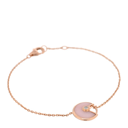 Cartier 18K Pink Gold Diamond Pink Opal Amulette de Cartier Bracelet 1 of 3