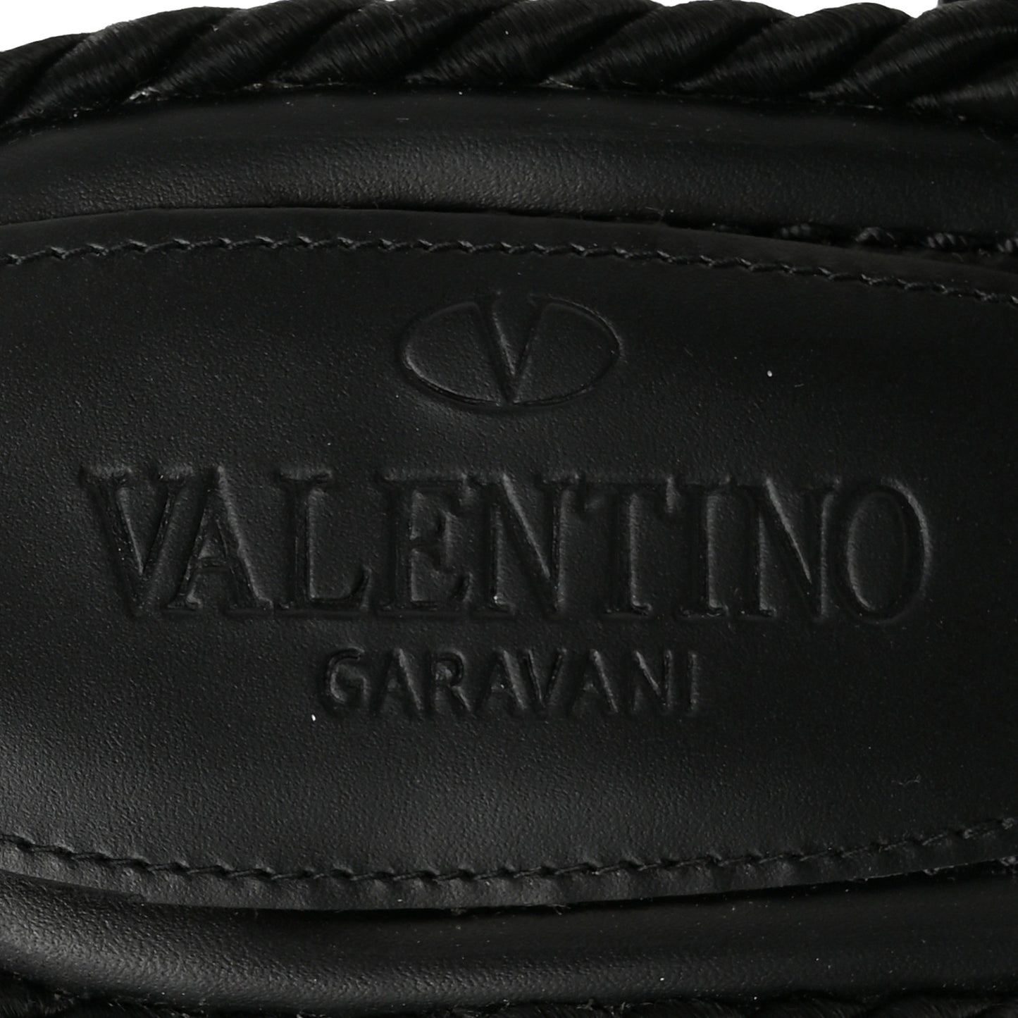 Calfskin Rockstud Torchon Rope 65mm Sandals 39 Black