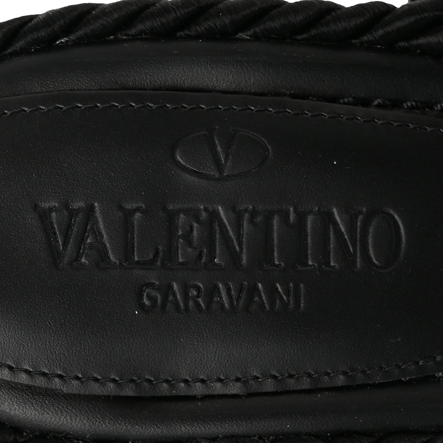Valentino Garavani Calfskin Rockstud Torchon Rope 65mm Sandals 39 Black 7 of 10