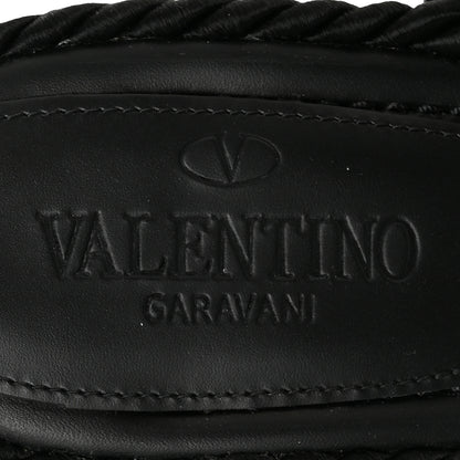 Valentino Garavani Calfskin Rockstud Torchon Rope 65mm Sandals 39 Black 7 of 10