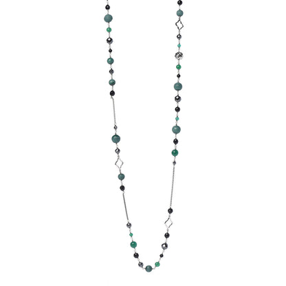 David Yurman Sterling Silver Black Onyx Green Hematite Elements Chain Necklace 1 of 5