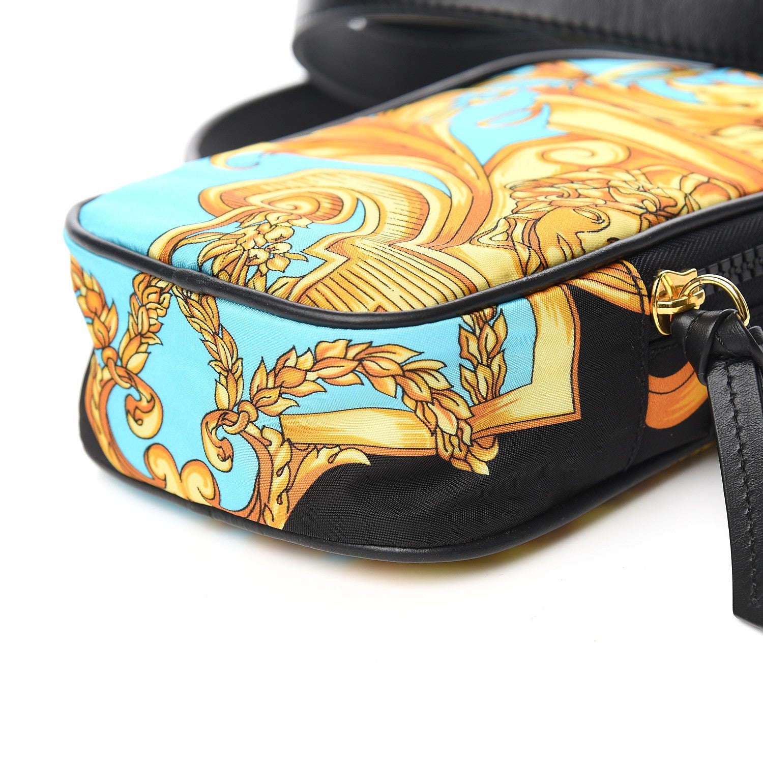 Versace Nylon Baroque Print Small Crossbody Bag Black 9 of 10