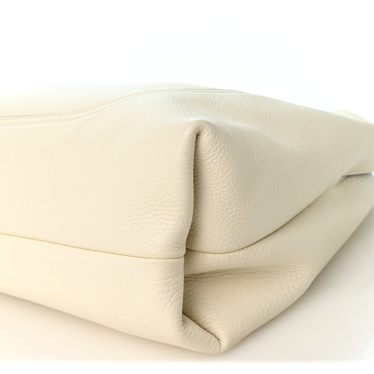 Grained Calfskin Softbit Maxi Shoulder Bag Dusty White