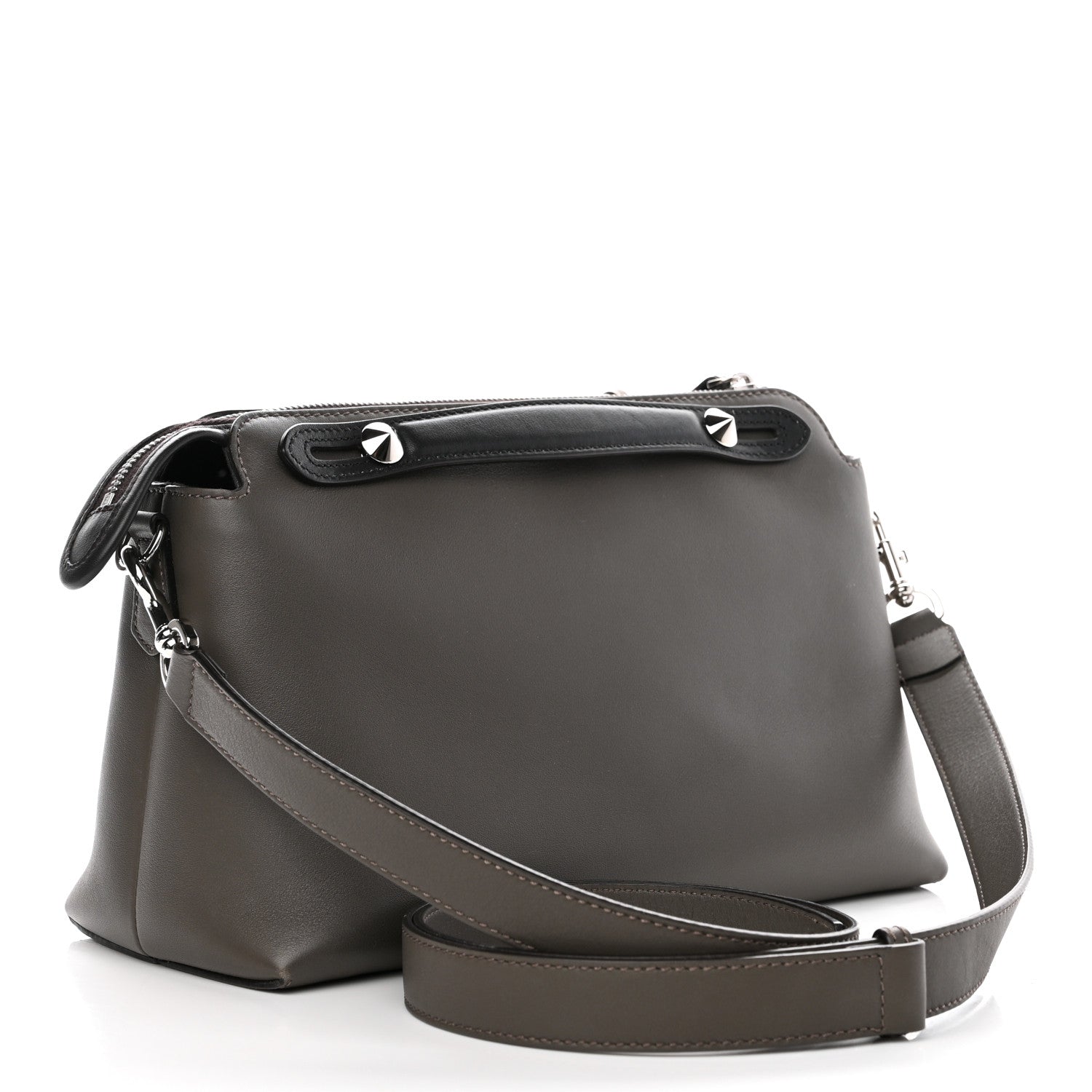 Fendi Vitello Dolce 4 Color Medium By The Way Boston Bag Carbone Grigio Polvere Multicolor 3 of 8