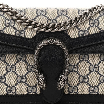 Gucci GG Supreme Monogram Textured Dollar Calfskin Small Rectangular Dionysus Shoulder Bag Beige Blue 9 of 12
