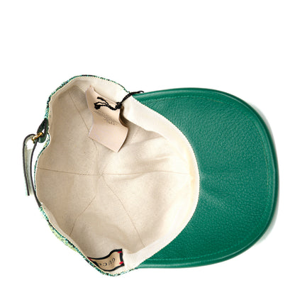 Gucci Silk Blend Jacquard Monogram Santa Barbara Baseball Hat S Green Black Radiant 7 of 9