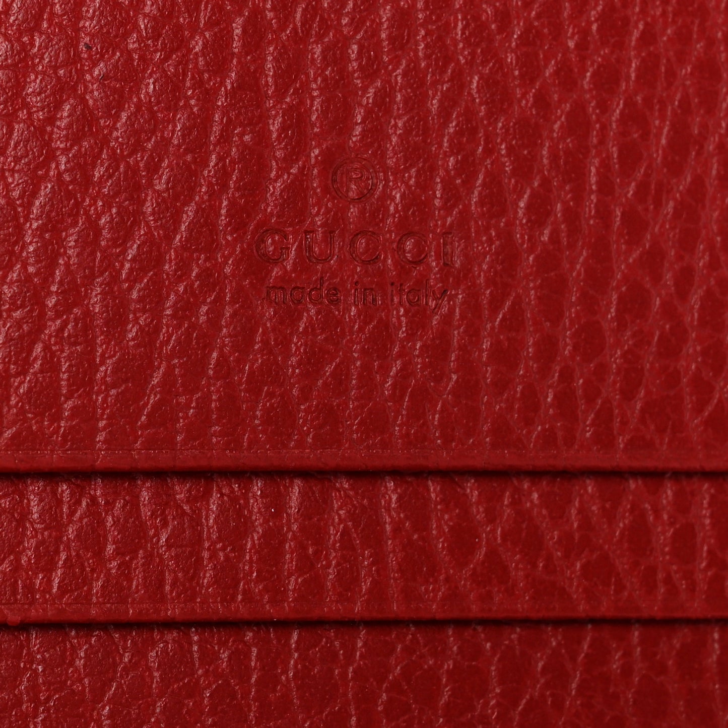 Pebbled Calfskin GG Marmont Card Case Hibiscus Red