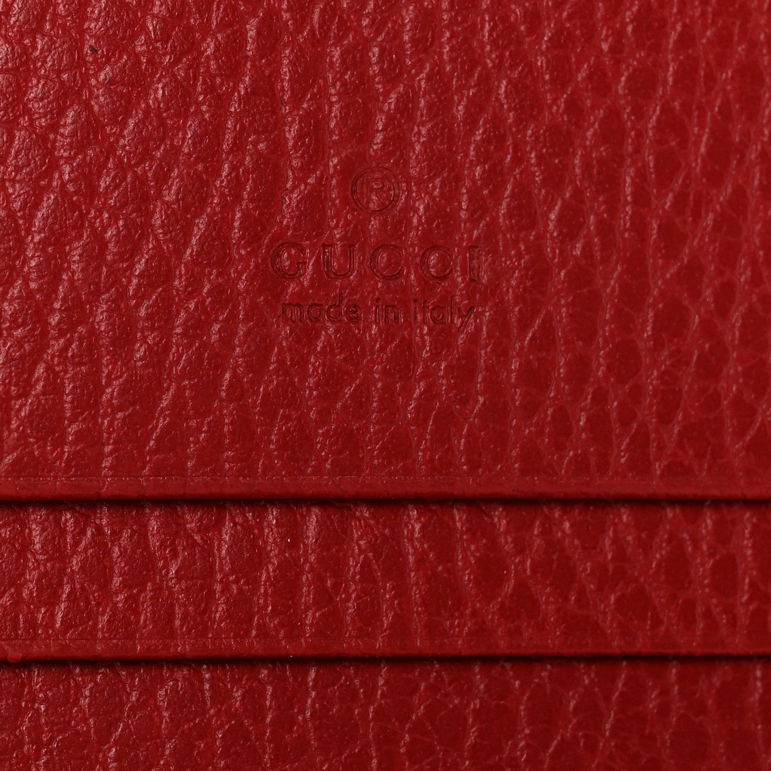 Gucci Pebbled Calfskin GG Marmont Card Case Hibiscus Red 6 of 8