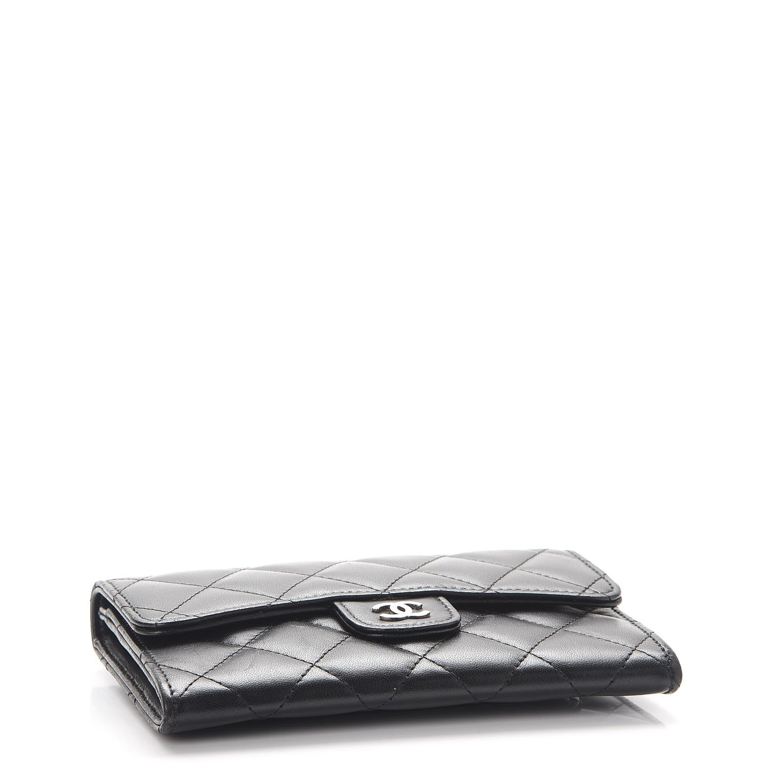 Chanel Lambskin Quilted Small Flap Wallet Black 4 of 9