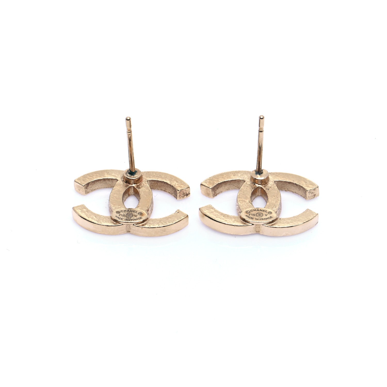 Chanel Crystal CC Earrings Gold 4 of 6