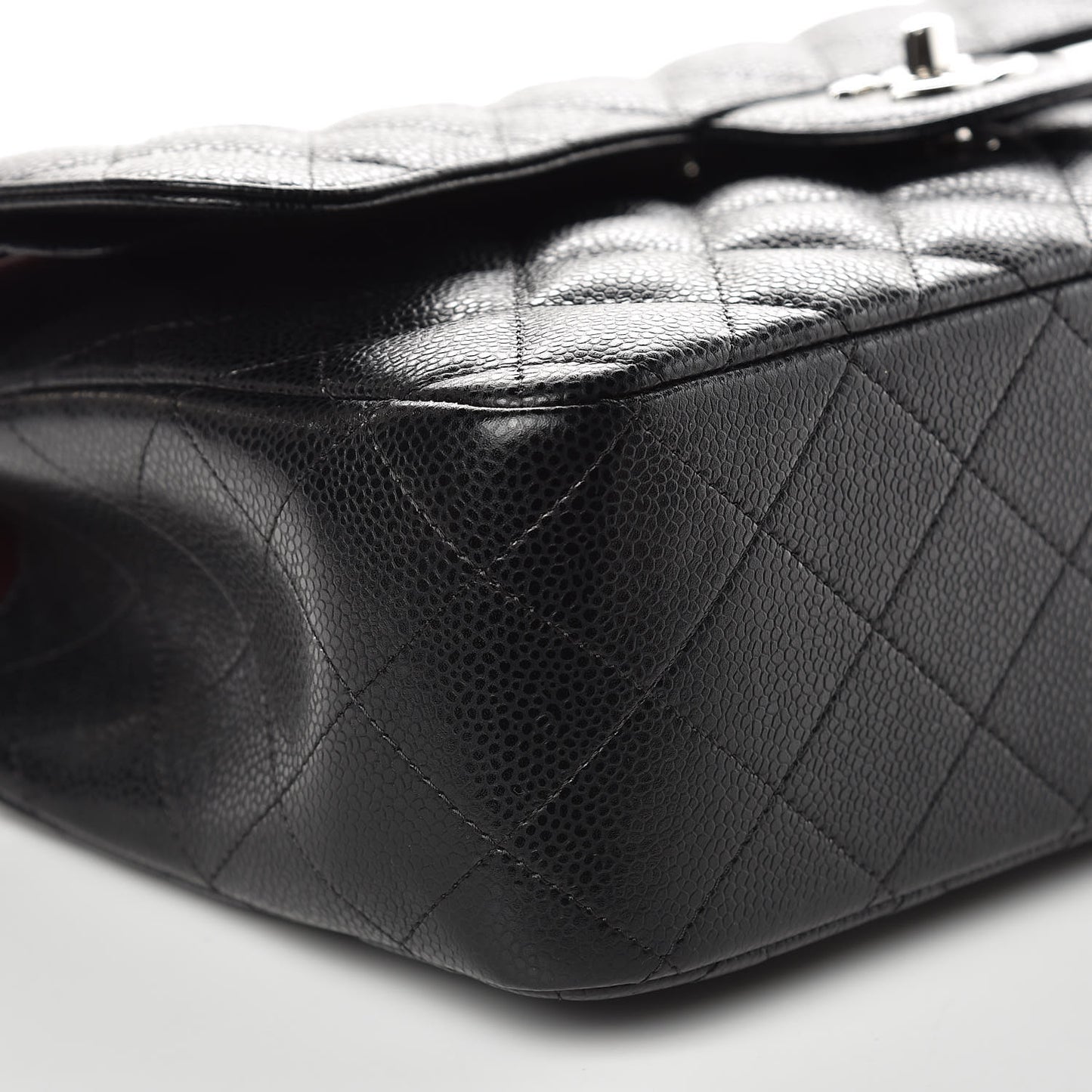 Caviar Quilted Jumbo Double Flap Black