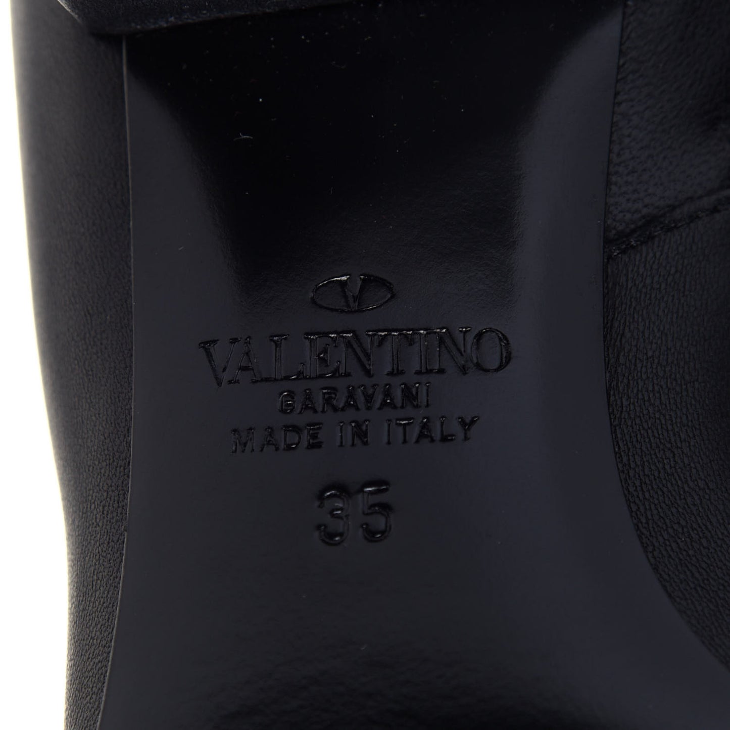 Calfskin Vlogo Knee High 45mm Boots 35 Black