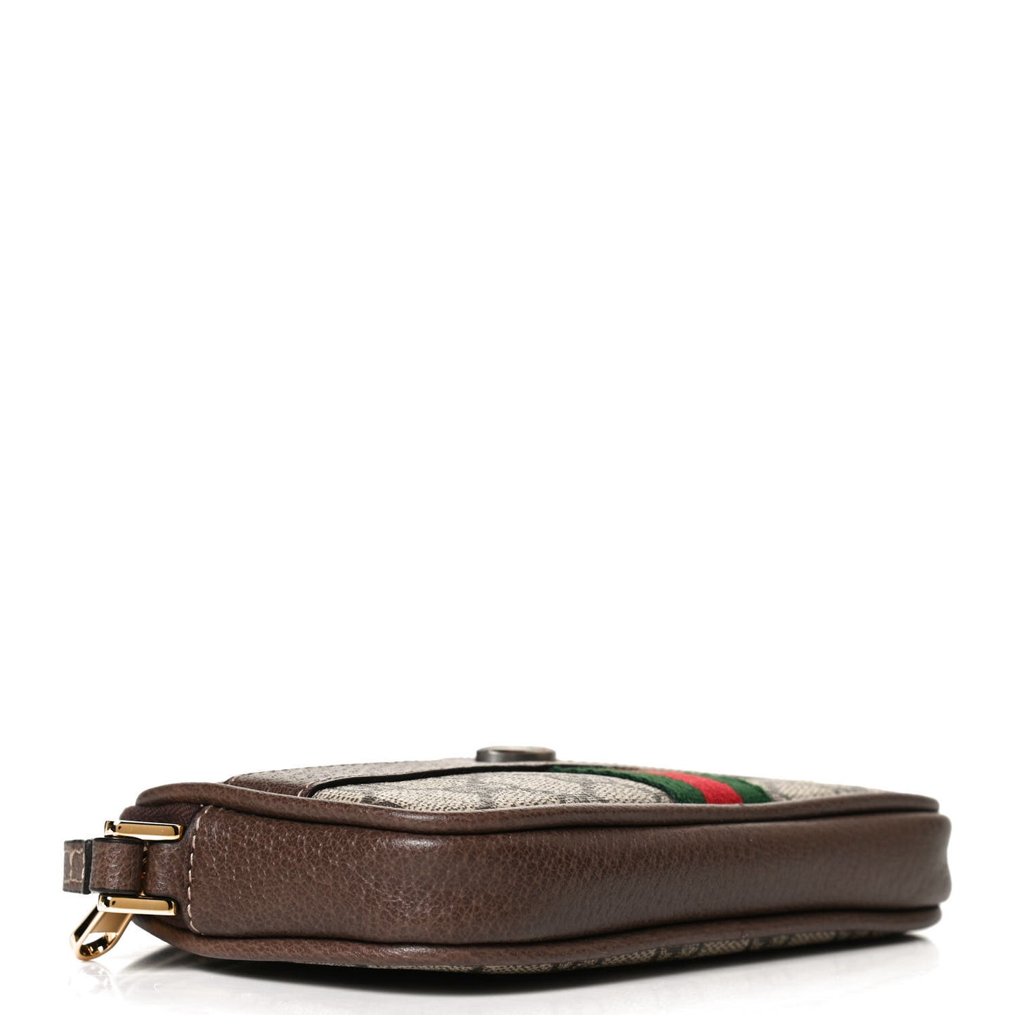 GG Supreme Monogram Ophidia Phone Case Wristlet Brown