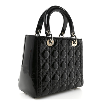 Christian Dior Patent Cannage Medium Lady Dior Black 3 of 10