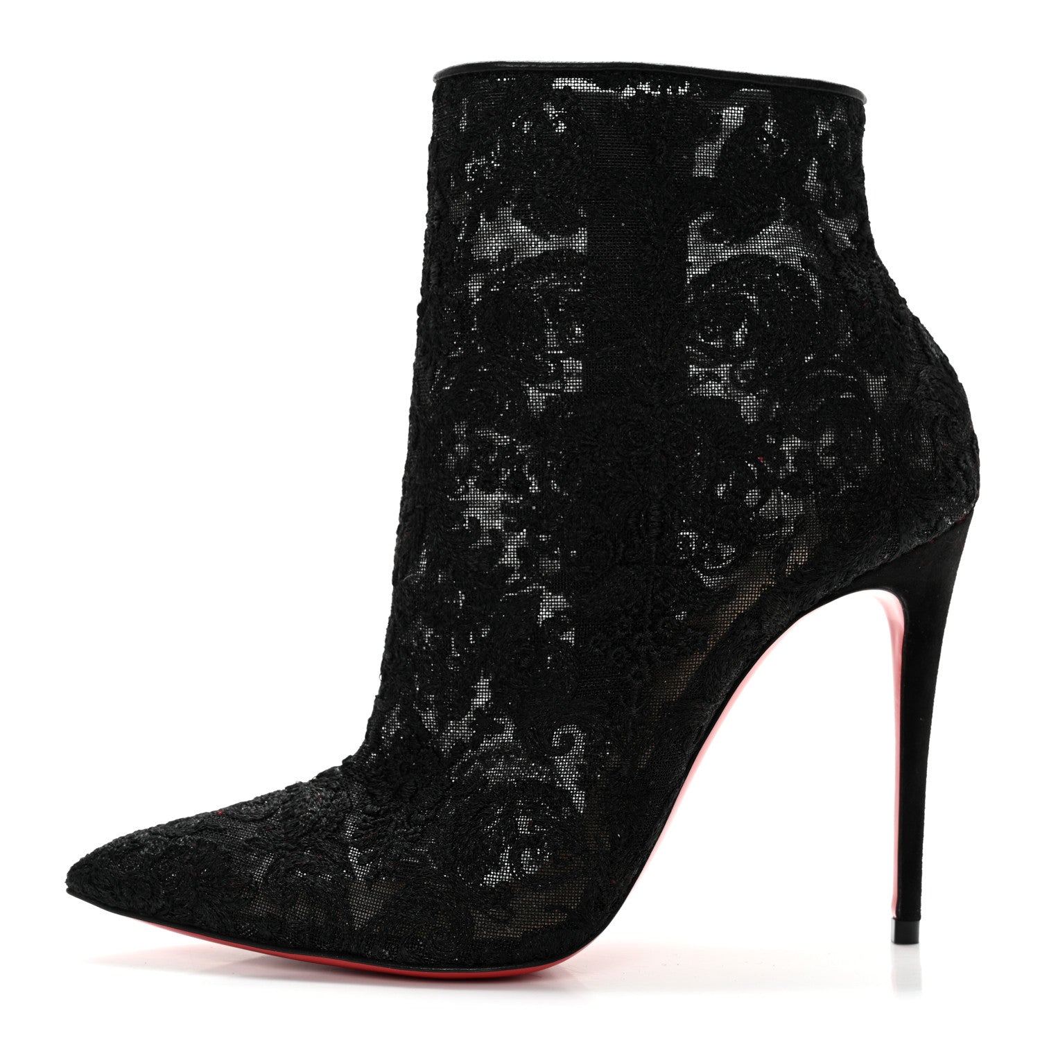 Christian Louboutin Lace Gipsybootie 100 Ankle Boots 35.5 Black 1 of 8