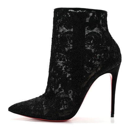 Christian Louboutin Lace Gipsybootie 100 Ankle Boots 35.5 Black 1 of 8