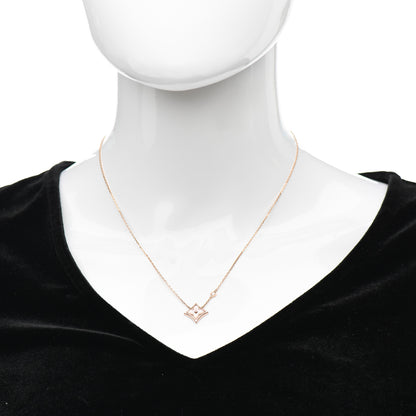 Louis Vuitton 18K Pink Gold Diamond Pink Mother of Pearl Color Blossom BB Star Pendant Necklace 2 of 6