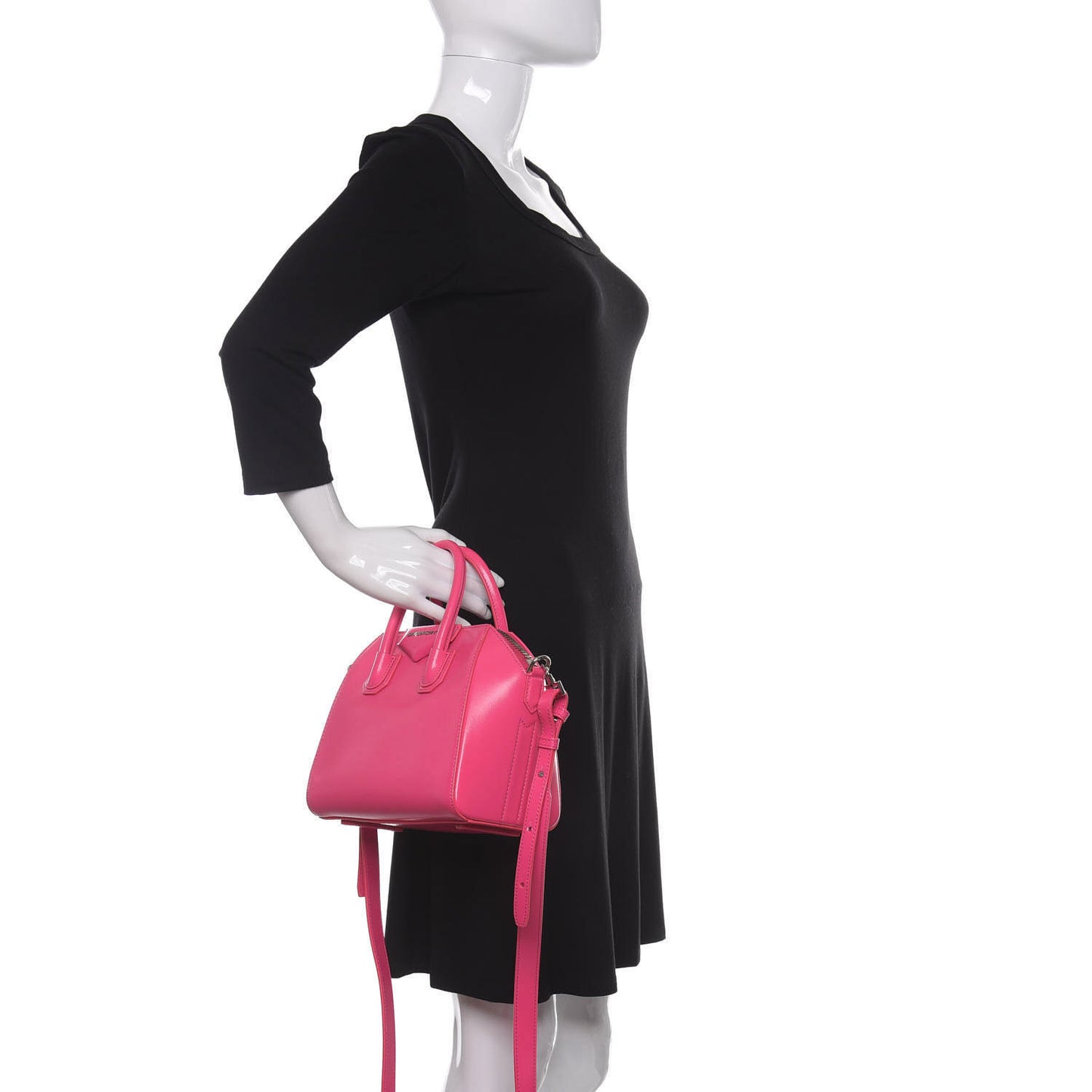 Shiny Lord Calfskin Mini Antigona Shocking Pink