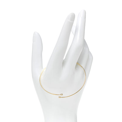 Tiffany 18K Yellow Gold Diamond Hoop Single Row Bangle Bracelet 2 of 5