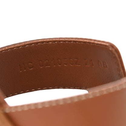 Hermes Box Calfskin Oran Sandals 36.5 Gold 8 of 9