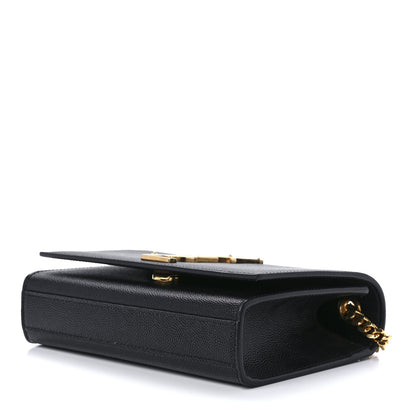 Saint Laurent Grain De Poudre Small Monogram Kate Satchel Black 10 of 12