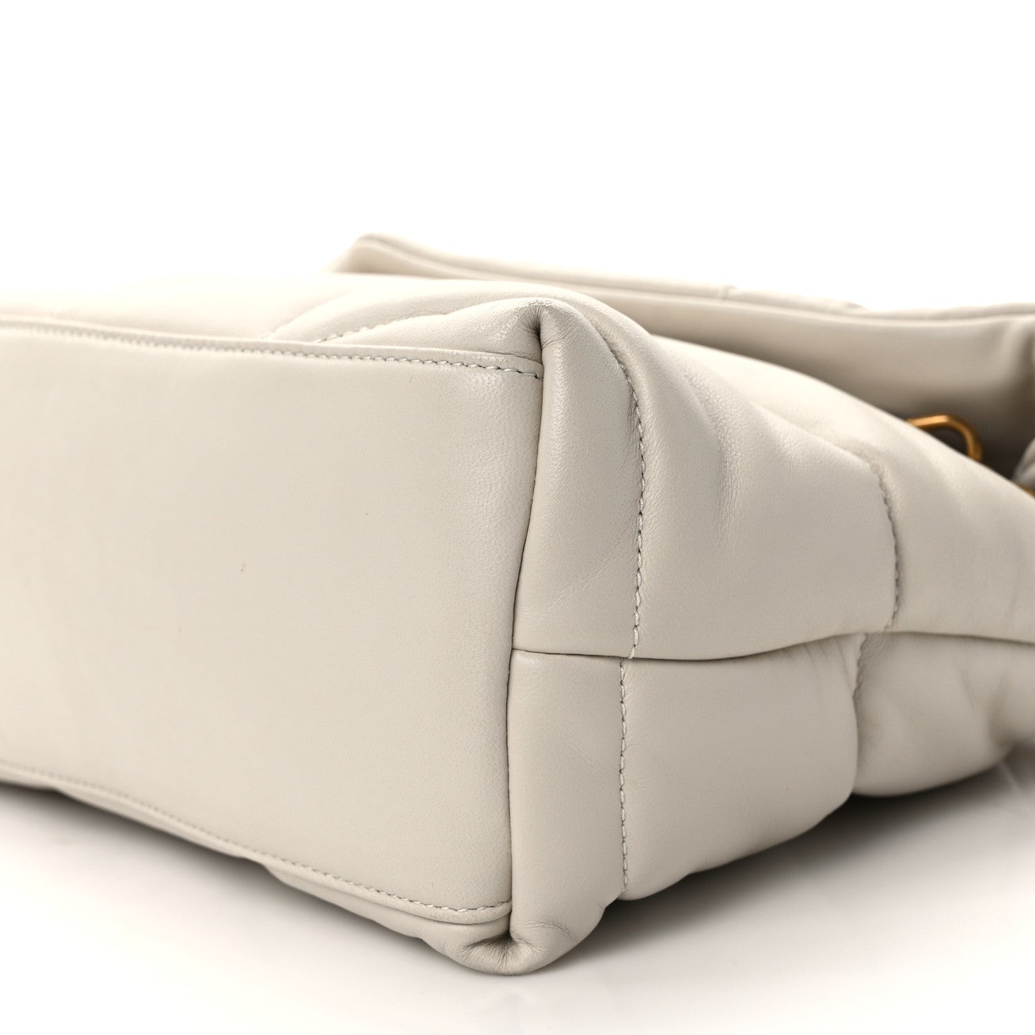 Saint Laurent Lambskin Quilted Small Loulou Puffer Monogram Chain Satchel Crema Soft 9 of 12