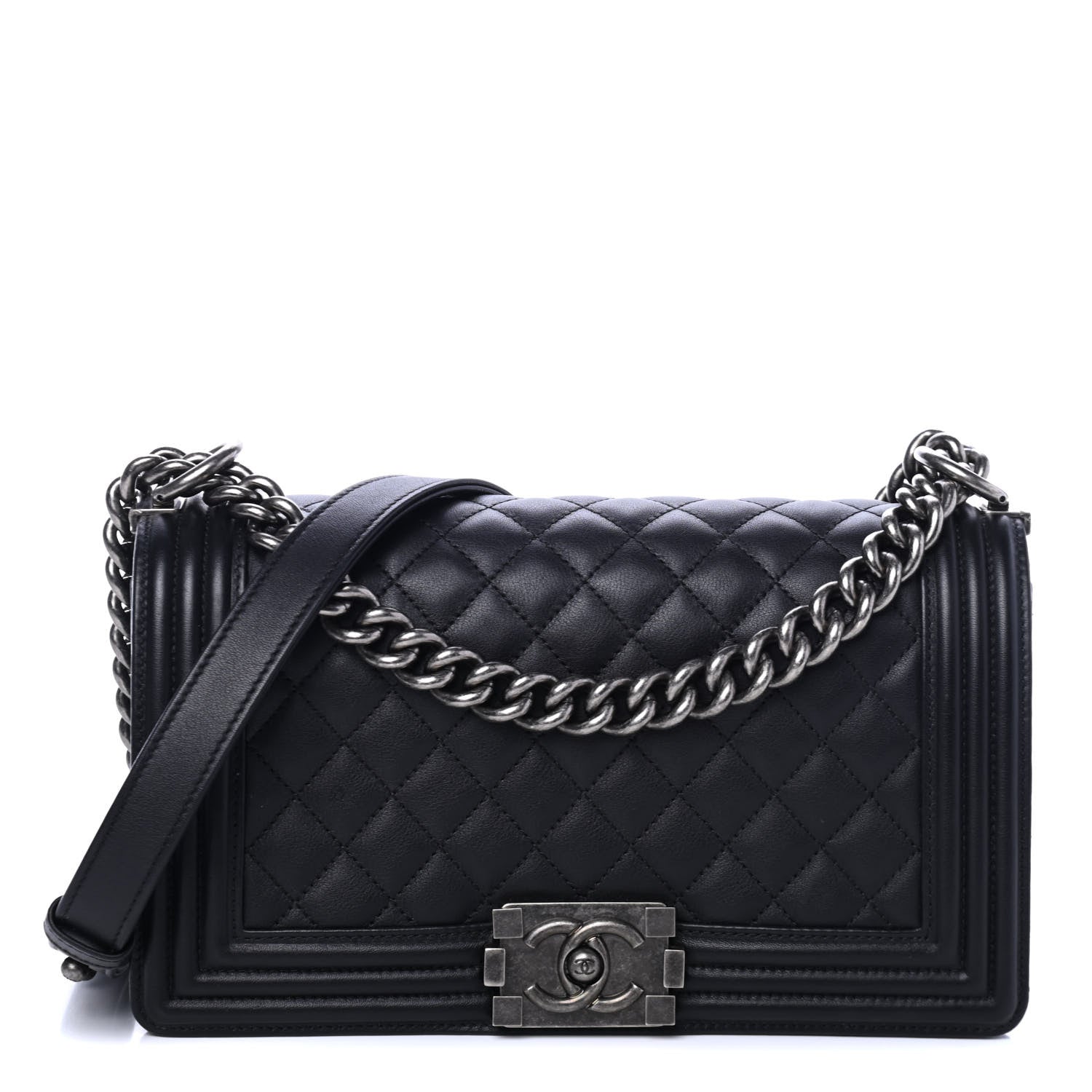 Chanel Calfskin Quilted Medium Boy Flap Black 1 of 4