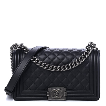 Chanel Calfskin Quilted Medium Boy Flap Black 1 of 4
