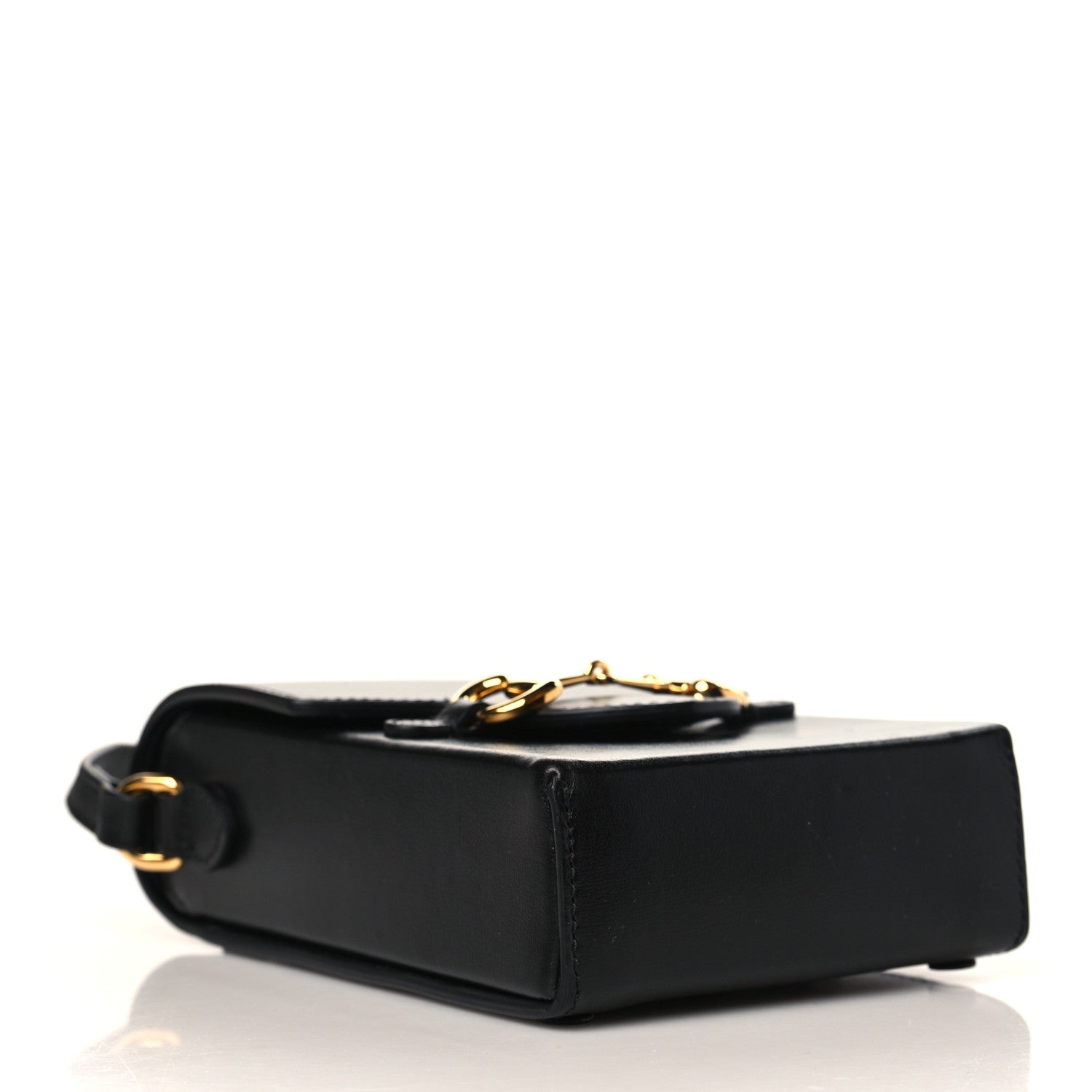 Gucci Boarded Plutone Calfskin Mini Horsebit 1955 Crossbody Bag Black 4 of 10