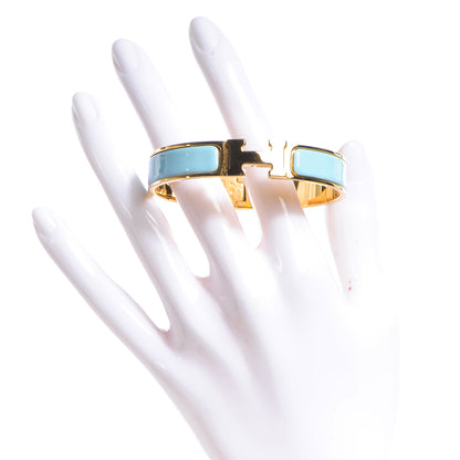 Hermes Narrow Enamel Clic Clac H Bracelet PM Marine 2 of 4