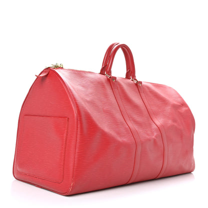 Louis Vuitton Epi Keepall 55 Castillan Red 3 of 14