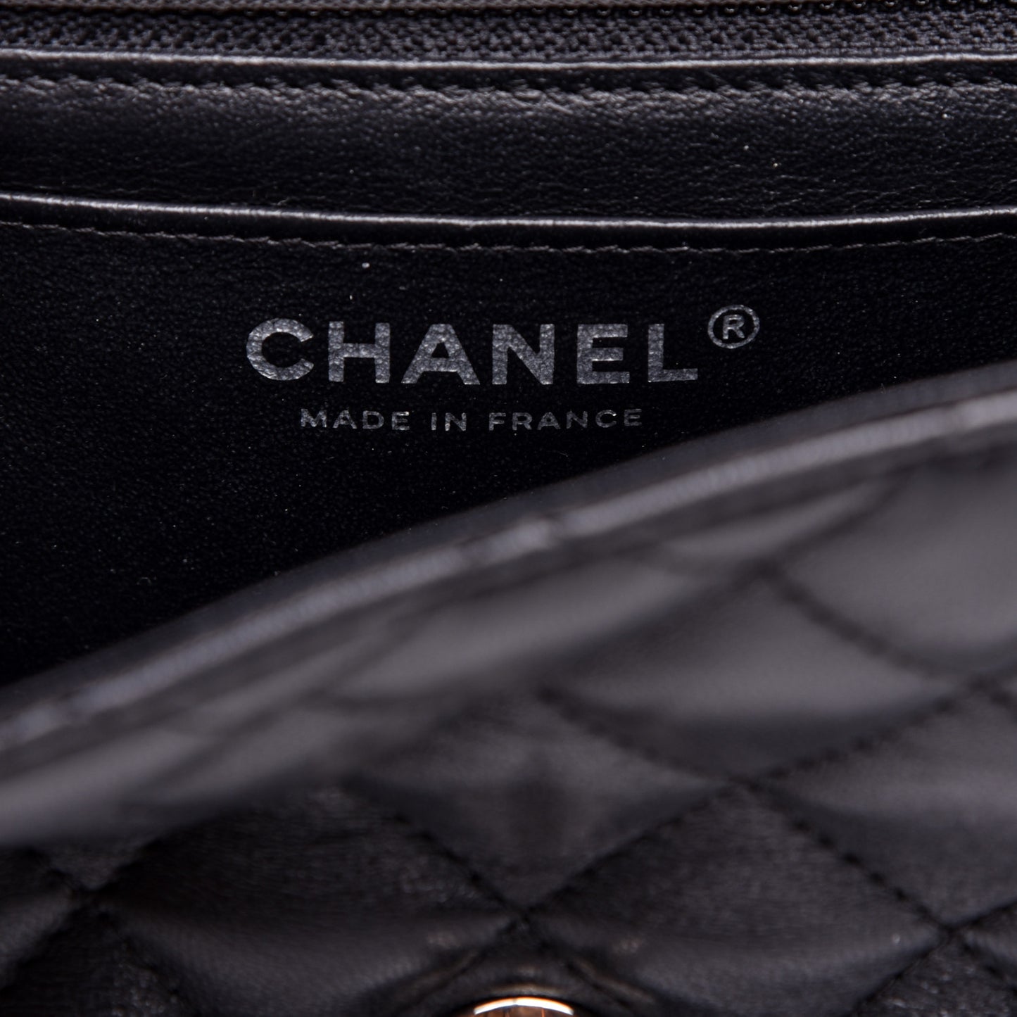 Lambskin Quilted Mini Square Flap Black