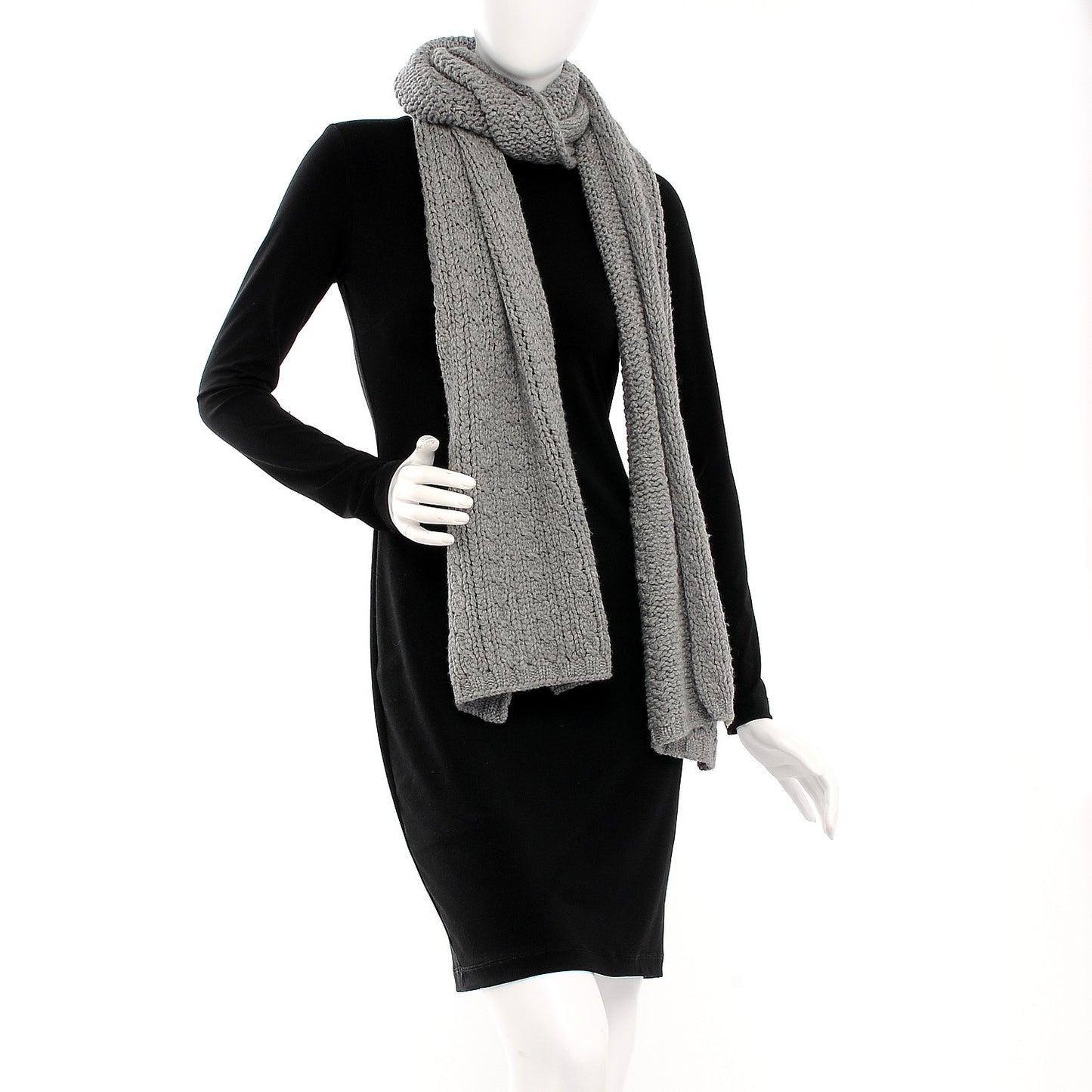 Cashmere Chain CC Scarf Grey