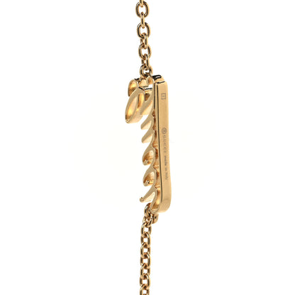 Gucci Metal Logo Lariat Necklace Gold 5 of 5