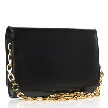 Louis Vuitton Calfskin Chain Louise MM Black 3 of 9