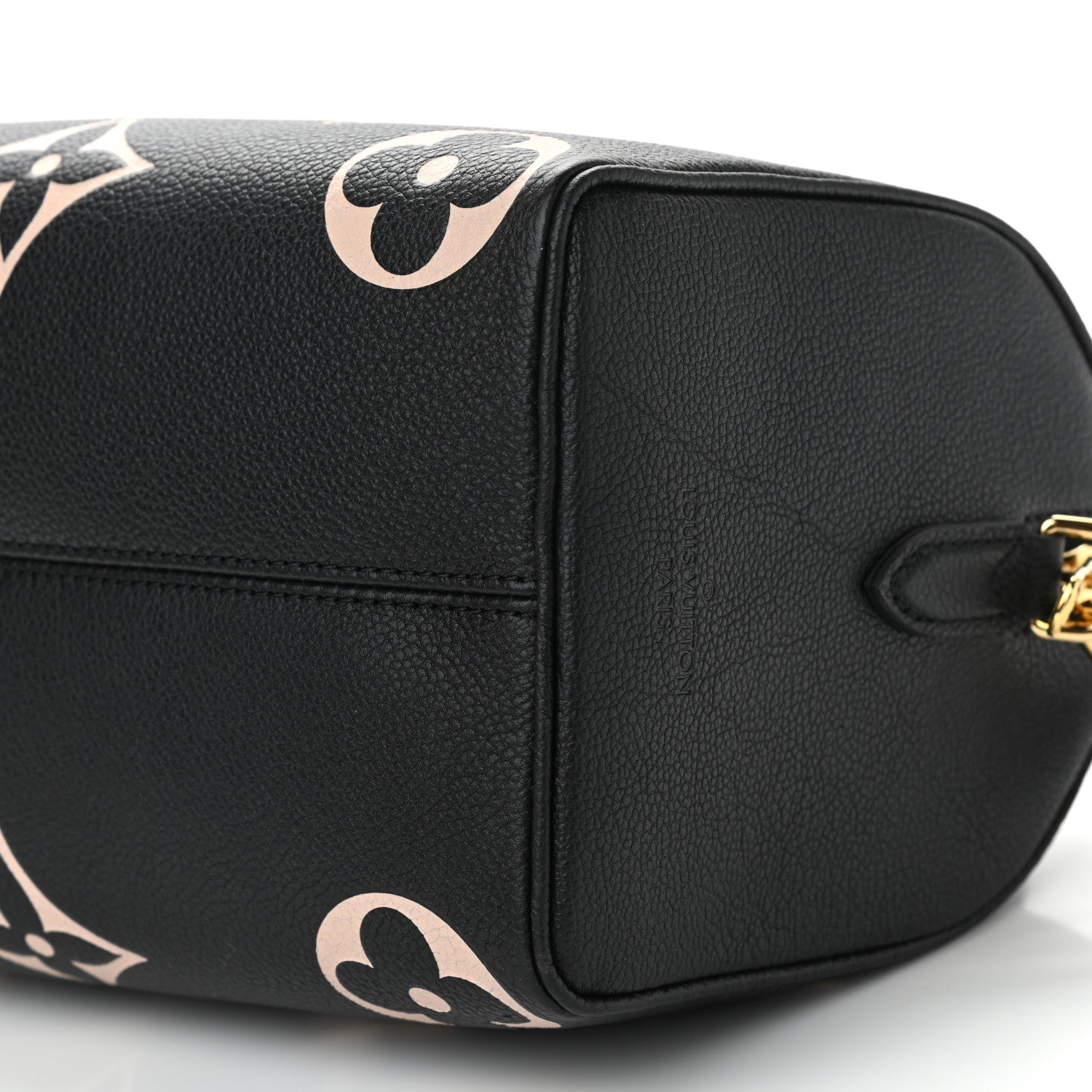 Louis Vuitton Empreinte Monogram Giant Speedy Bandouliere 25 Black Beige 9 of 9