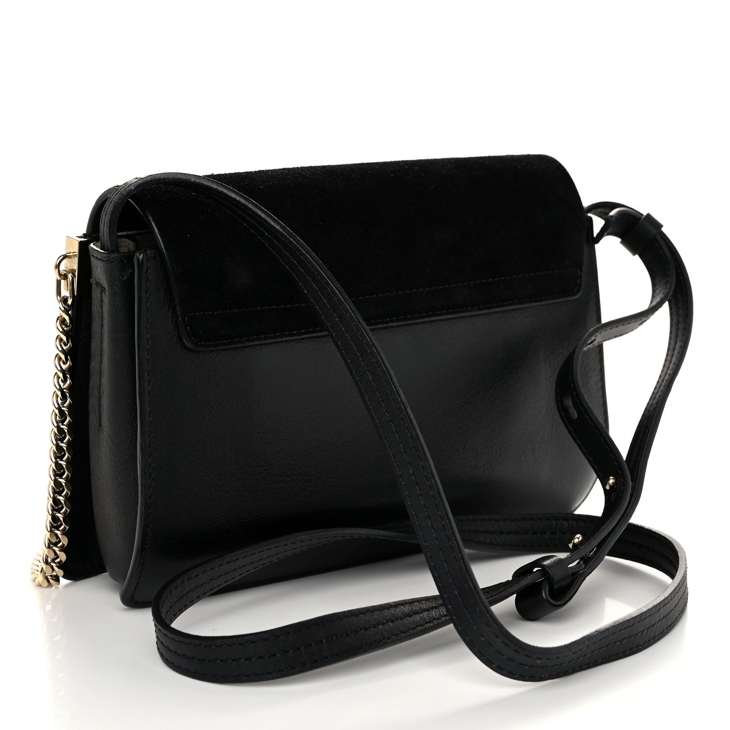 Chloe Suede Calfskin Small Faye Shoulder Bag Black 3 of 10