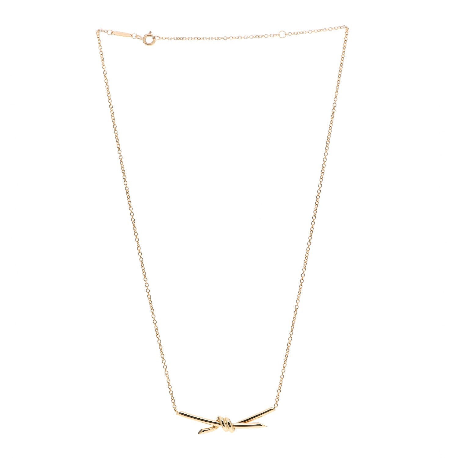 Tiffany 18K Yellow Gold Knot Necklace 3 of 5