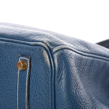 Hermes Taurillon Clemence Birkin 35 Bleu Thalassa 42 of 44