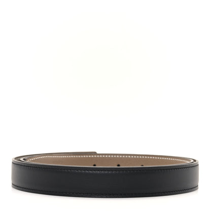 Hermes Swift Epsom 24mm Belt Strap 95 Black Etoupe 2 of 5