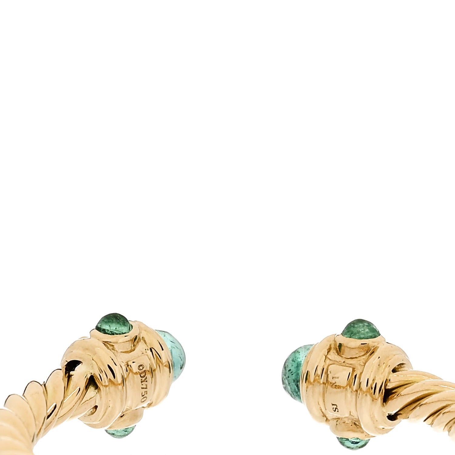 David Yurman 18K Yellow Gold Emerald Renaissance Ring 54 7 4 of 5