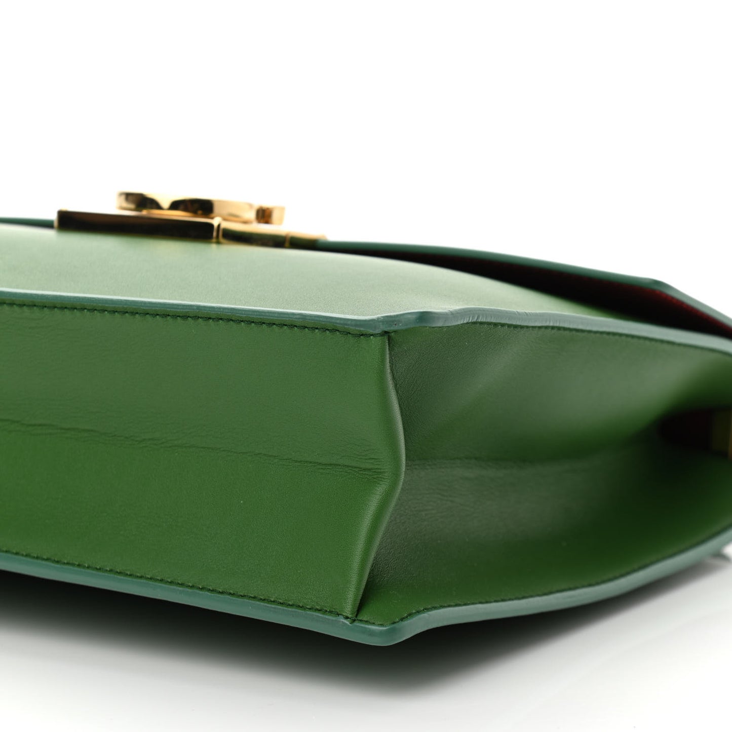 Calfskin Gancio Lock Satchel Green