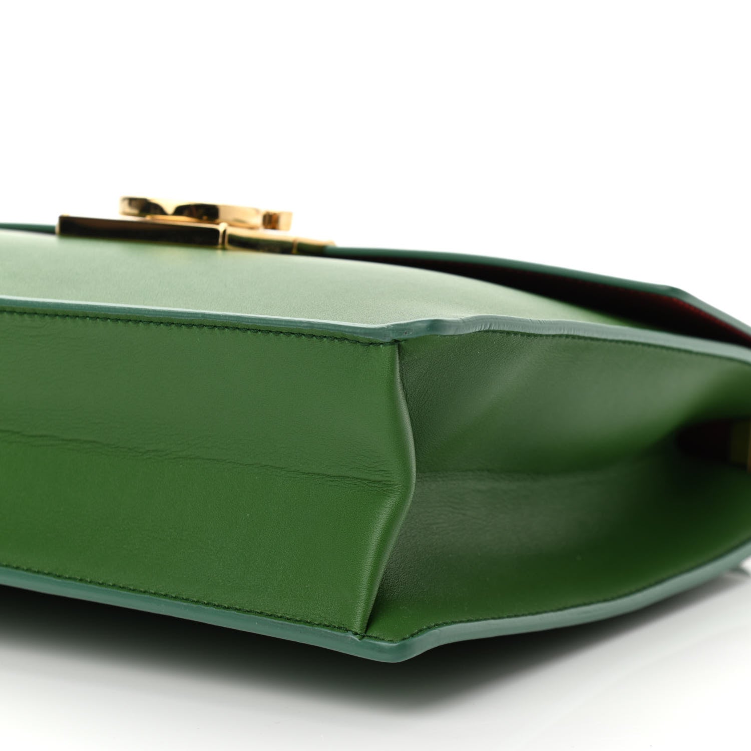 Salvatore Ferragamo Calfskin Gancio Lock Satchel Green 8 of 8