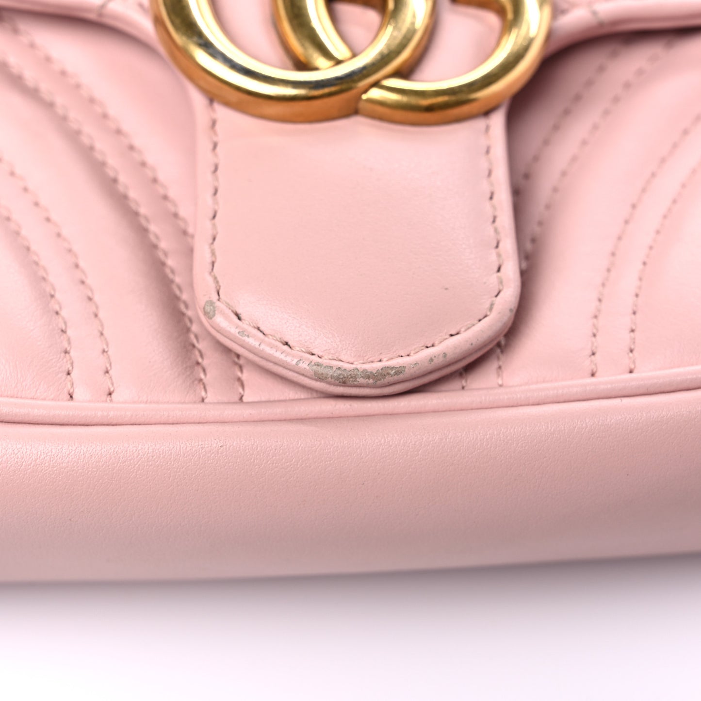 Calfskin Matelasse Mini GG Marmont Shoulder Bag Perfect Pink