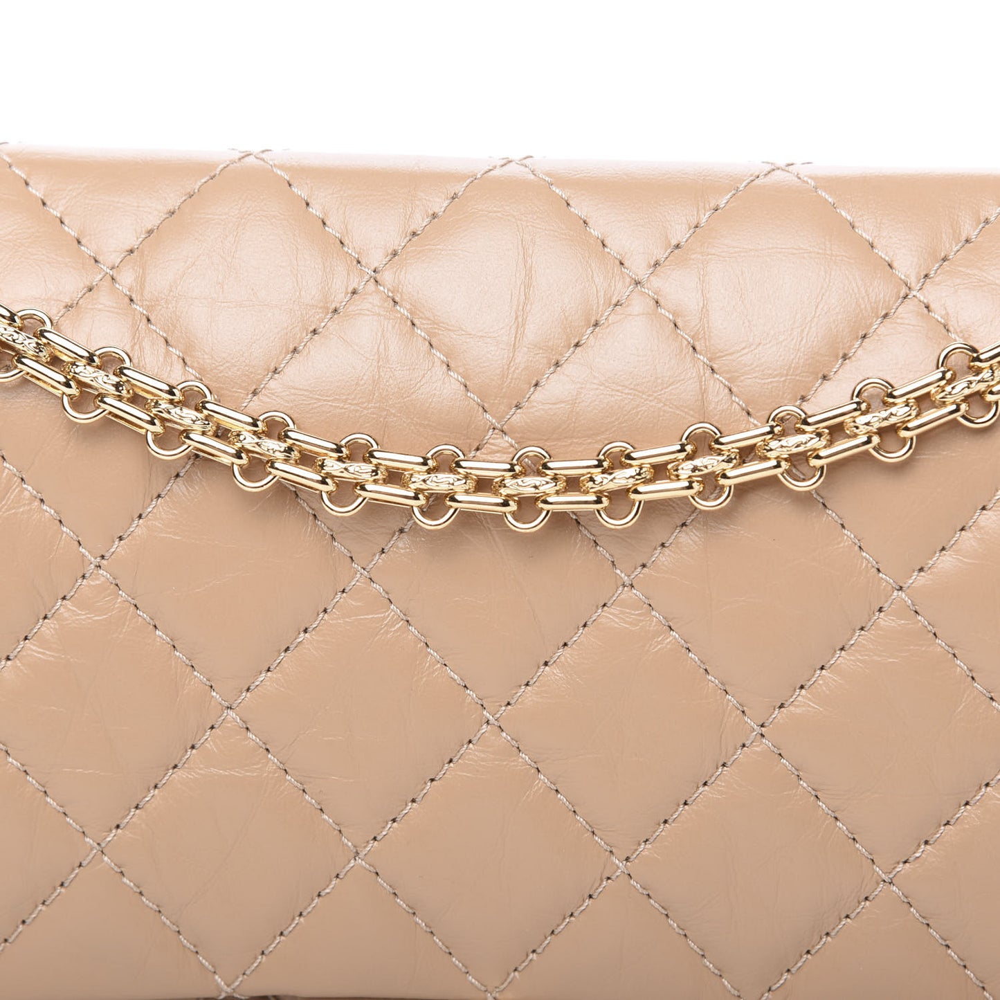 Aged Calfskin Quilted 2.55 Reissue 226 Flap Beige