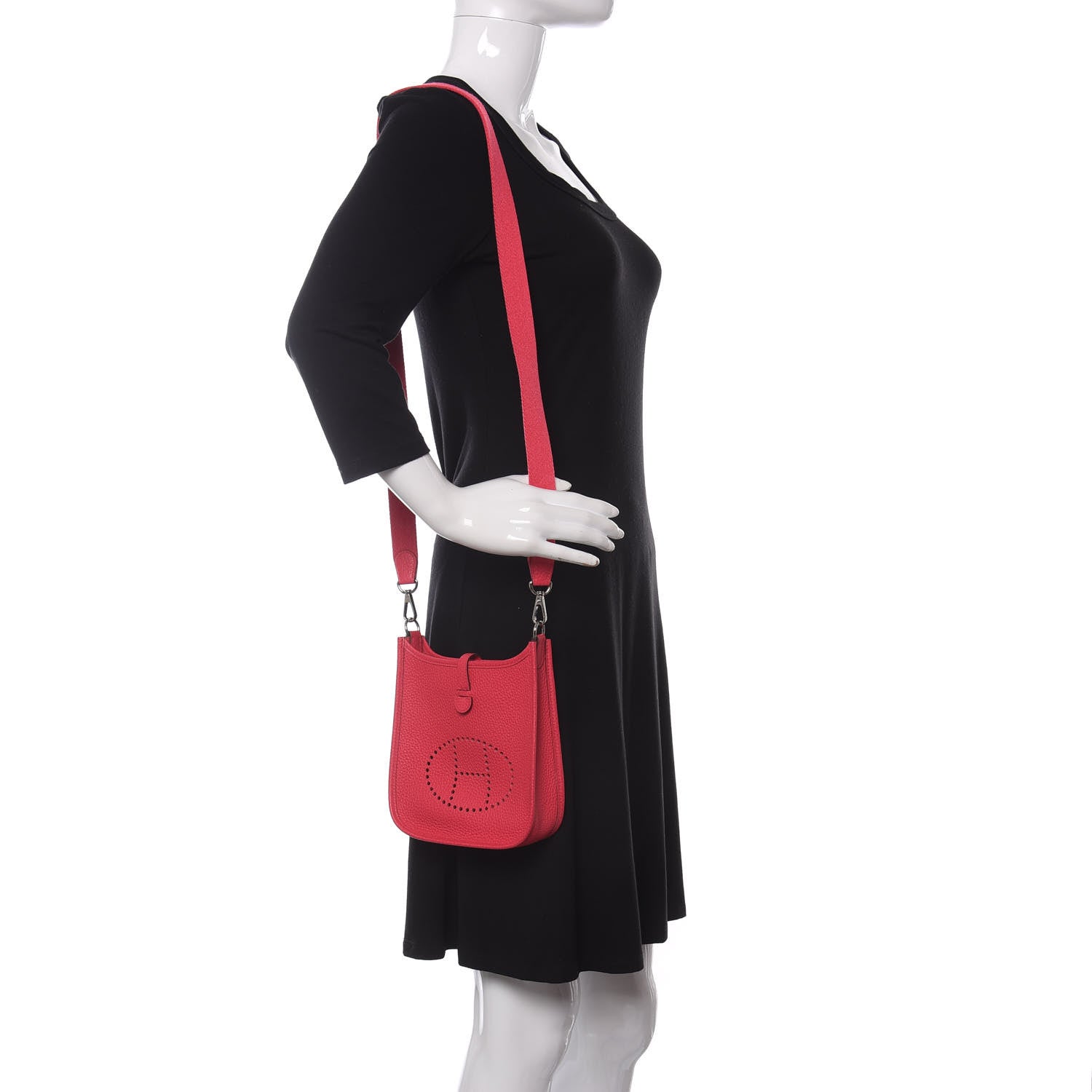 Hermes Taurillon Clemence Evelyne TPM Rose Extreme 2 of 11