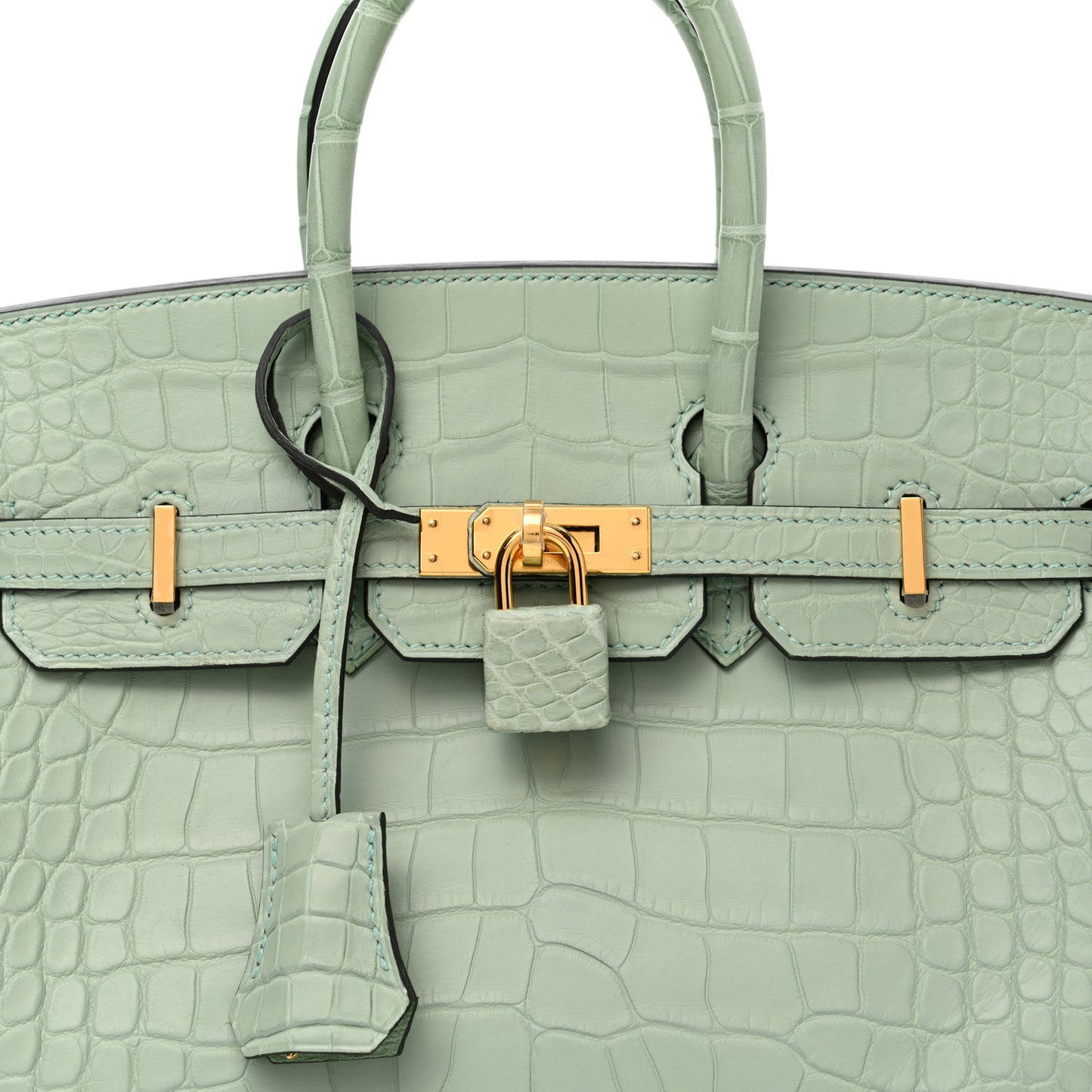 Matte Alligator Birkin 25 Vert D'eau