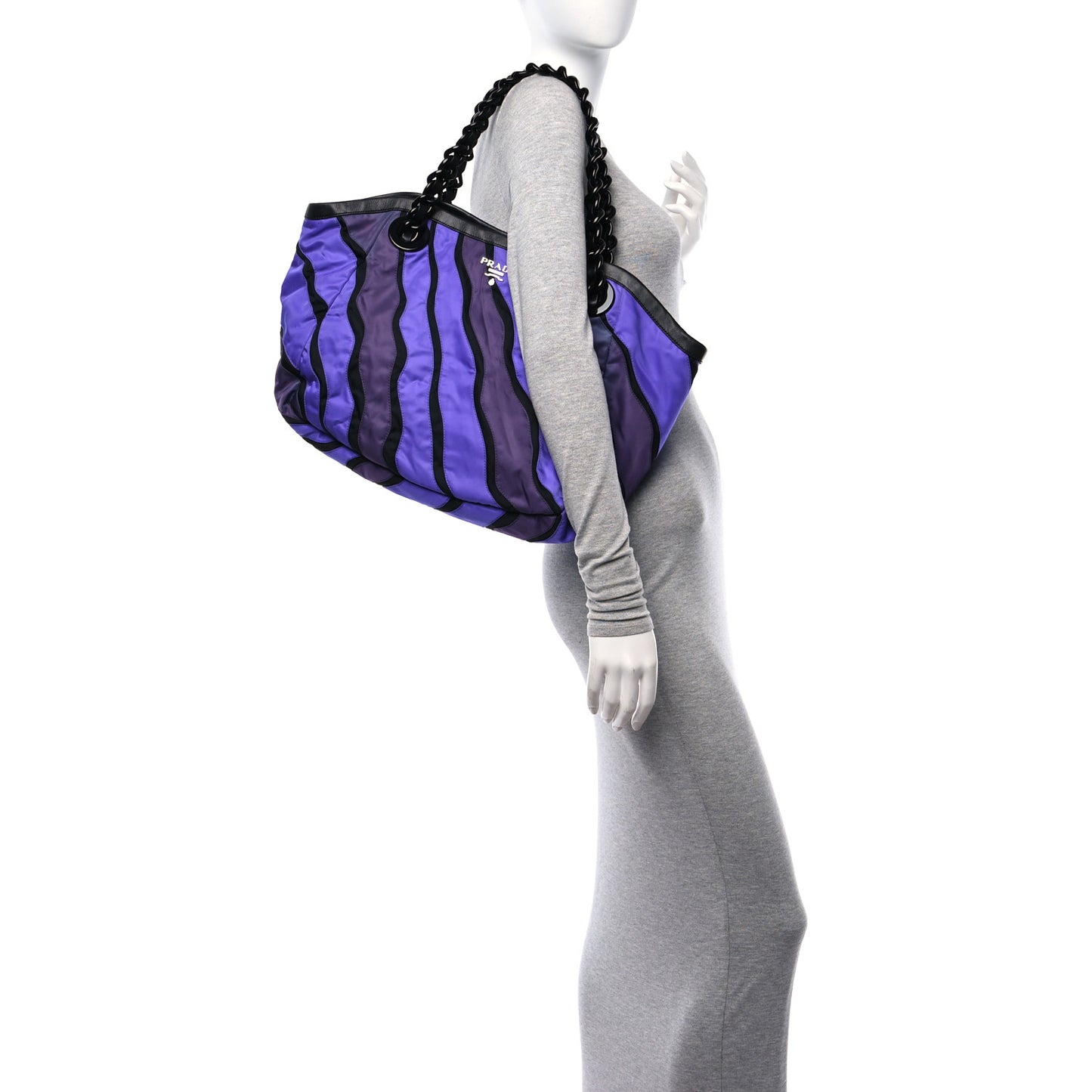 Tessuto Nylon Waves Chain Tote Multicolor